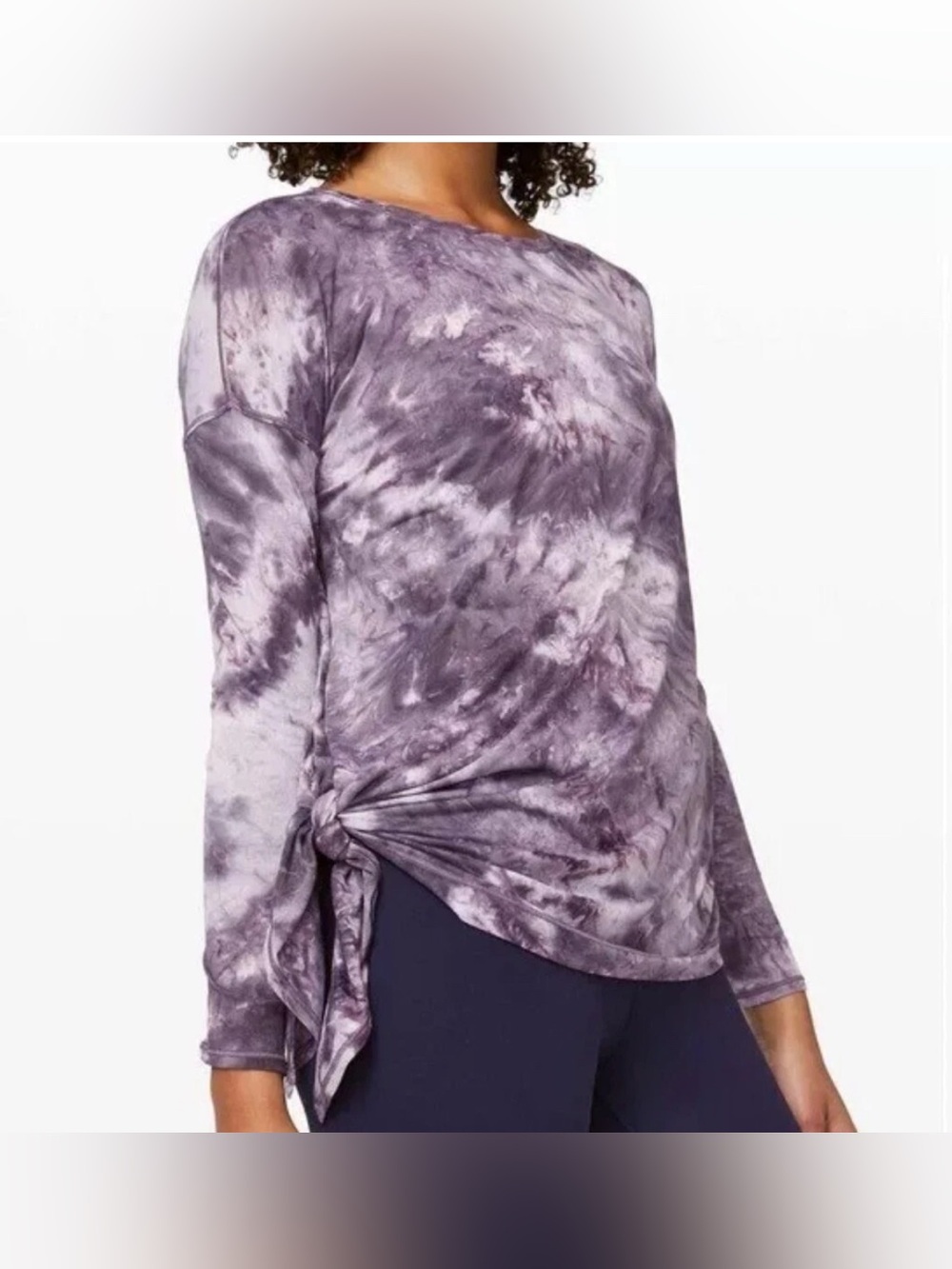 Lululemon To The Point Long Sleeve shirt Size 6 woman lightweight tie dye